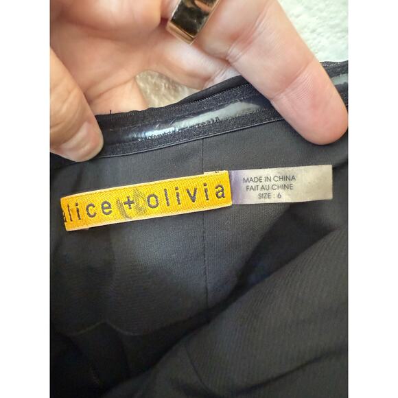 Alice + Olivia Black Rhinestone Mini Dress Size 6 - Picture 7 of 7